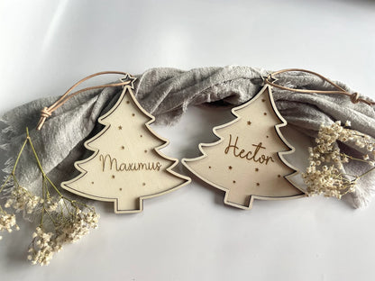 Personalisierter Weihnachtsbaumanhänger – Weihnachtsbaum aus Holz 3D