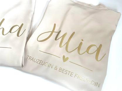 Personalisierter Morgenmantel mit Spitze für Braut & Brautjungfern