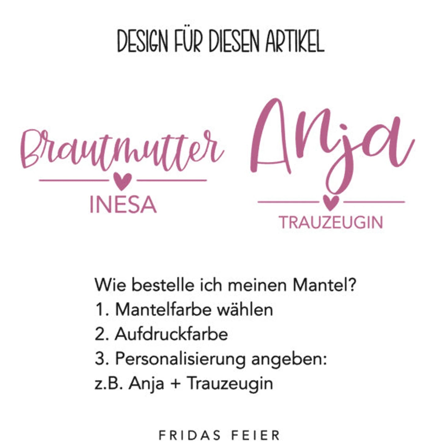 Personalisierter Morgenmantel mit Spitze für Braut & Brautjungfern