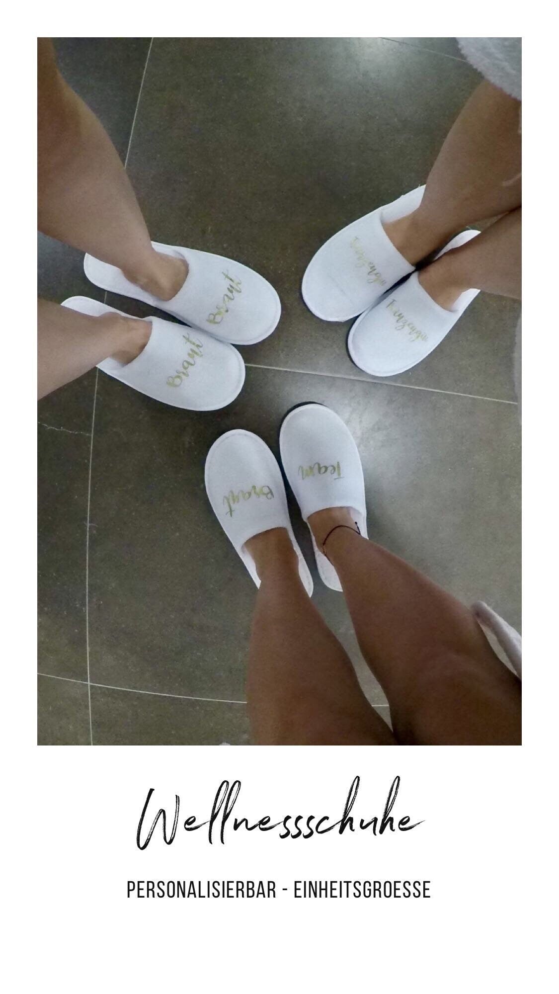Personalisierte Wellnessslipper für die Braut