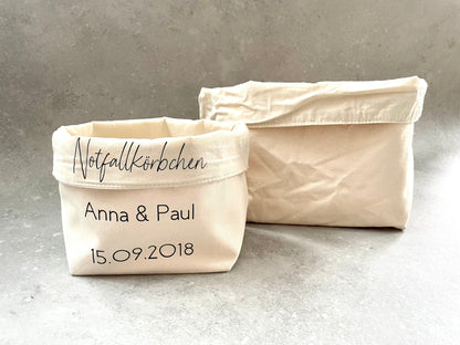 Personalisiertes Notfallkörbchen für Hochzeiten