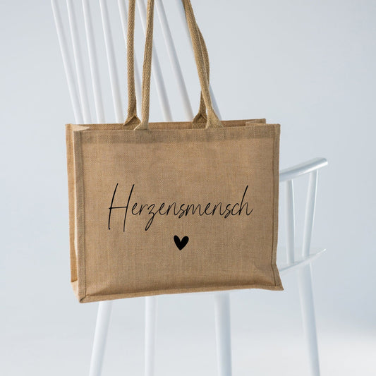 Personalisierte Jutetasche – Herzensmensch