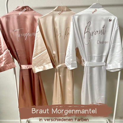 Personalisierter Morgenmantel ohne Spitze für Braut & Brautjungfern