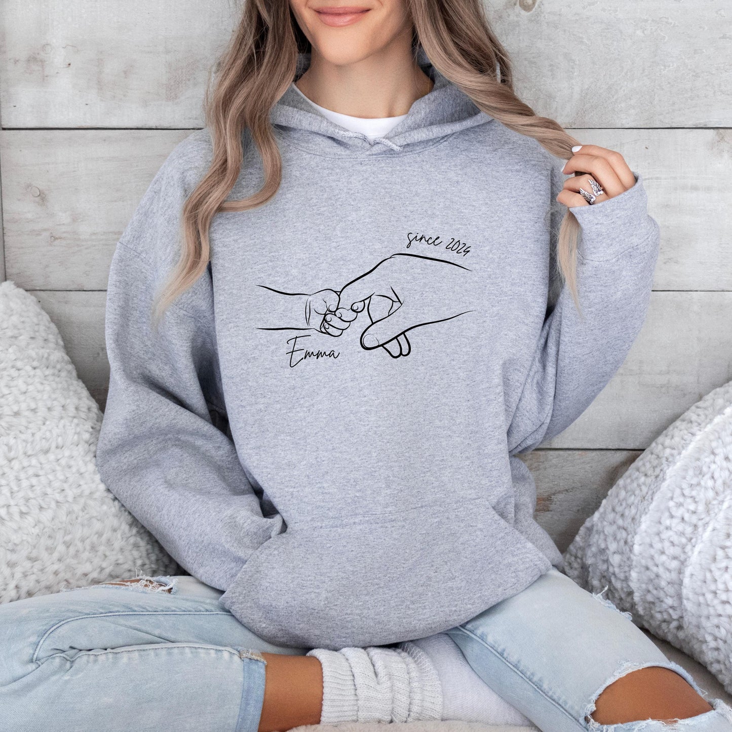 Personalisierter Hoodie – Mutterschaft/ Hände