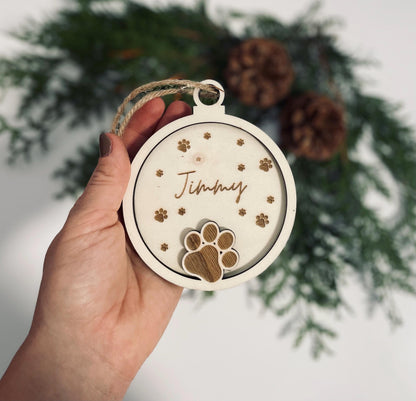 Personalisierter Weihnachtsbaumanhänger – Weihnachtsbaumkugel aus Holz 3D